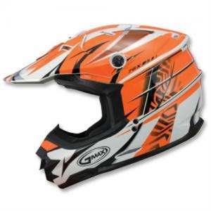 Casco ATV G max color Naranja/blanco